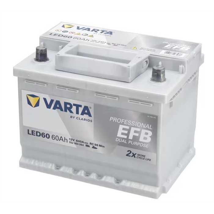 Batterie 12V 60Ah 640A LED60 VARTA Professional Dual Purpose EFB Batterie 12V 60Ah 640A LED60 VARTA Professional Dual Purpose EFB