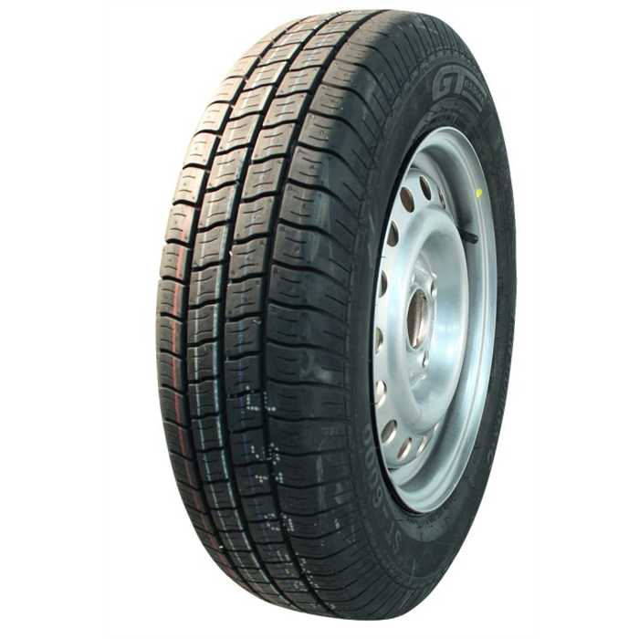 Pneus avec jante 155/80 R13C 4Jx13H2 ET30 57/100/4 métal Kargomax ST-6000 M+S gris argent pneu + roue Pneus avec jante 155/80 R13C 4Jx13H2 ET30 57/100/4 métal Kargomax ST-6000 M+S gris argent pneu + roue
