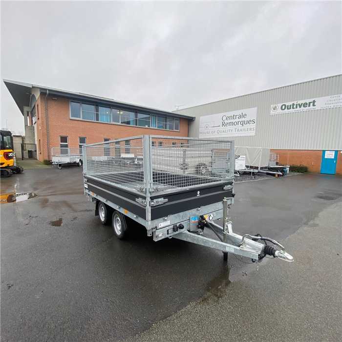REMORQUE HAPERT COBALT HM TRI-BENNE DOUBLE ESSIEUX - 305 x 180 - 2700 KG - RIDELLES ANTHARACITE ALU 30 CM REMORQUE HAPERT COBALT HM TRI-BENNE DOUBLE ESSIEUX - 305 x 180 - 2700 KG - RIDELLES ANTHARACITE ALU 30 CM